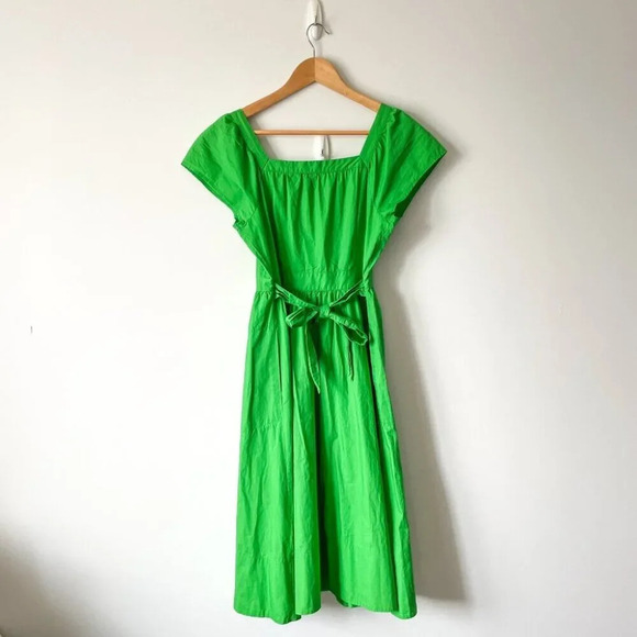 J. Crew 100% Cotton Button Front Shirt Dress Green Size 4 - Picture 6 of 9